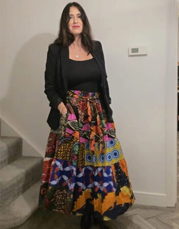 Front Tie Flared Skirt